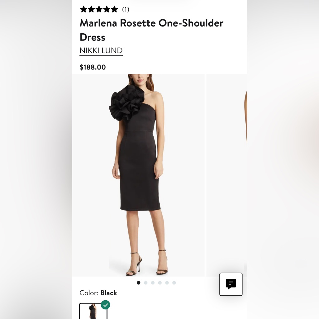 Nikki Lund Elegant Black One-Shoulder Dress